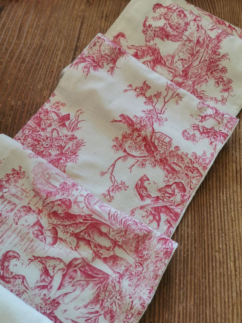 アンティークトワルドジュイ 子供とカップルと天使 田園風景 ランナー マフラー