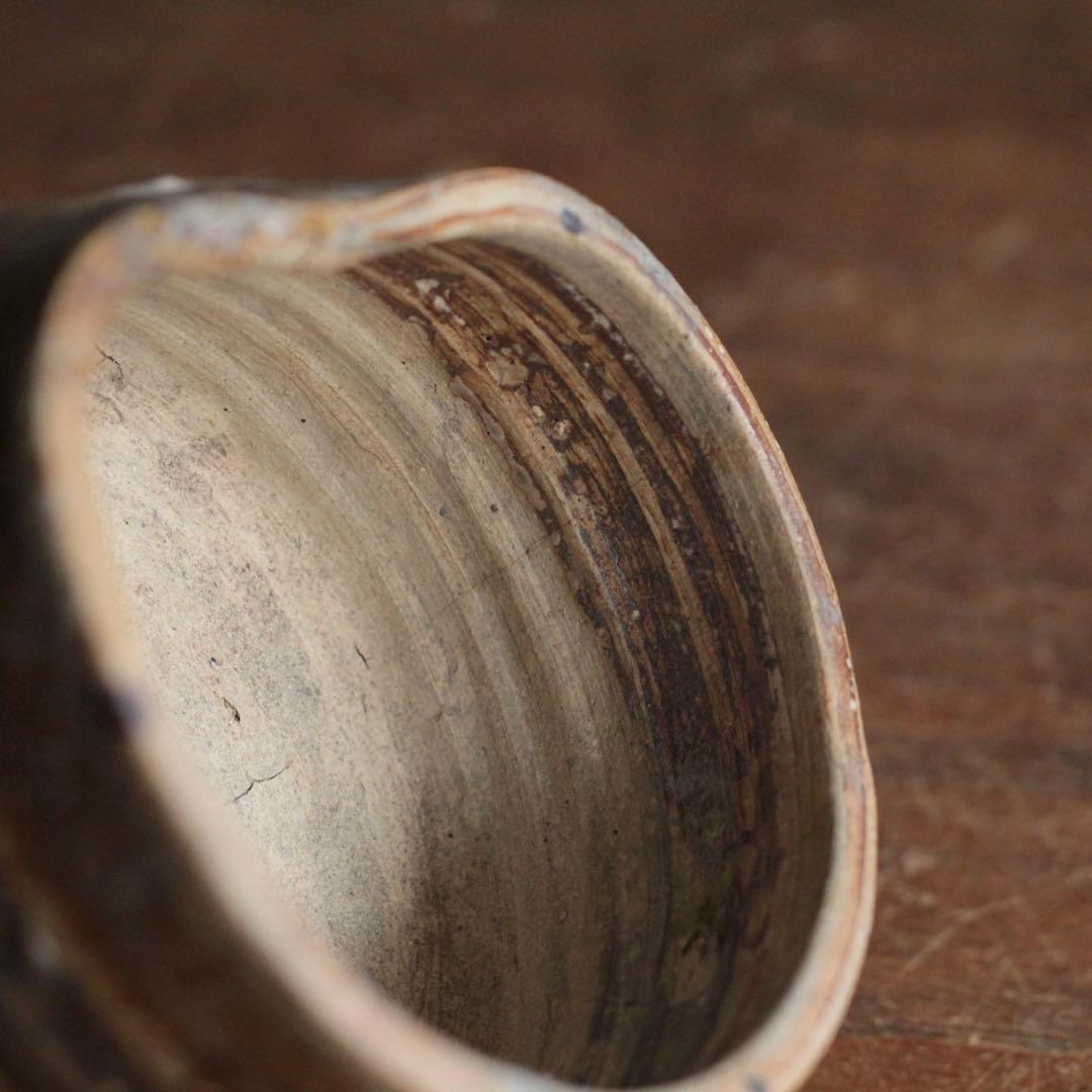 美濃 飴釉 半筒 茶碗 野香炉 江戸初〜前期 古美術 古道具 アンティーク