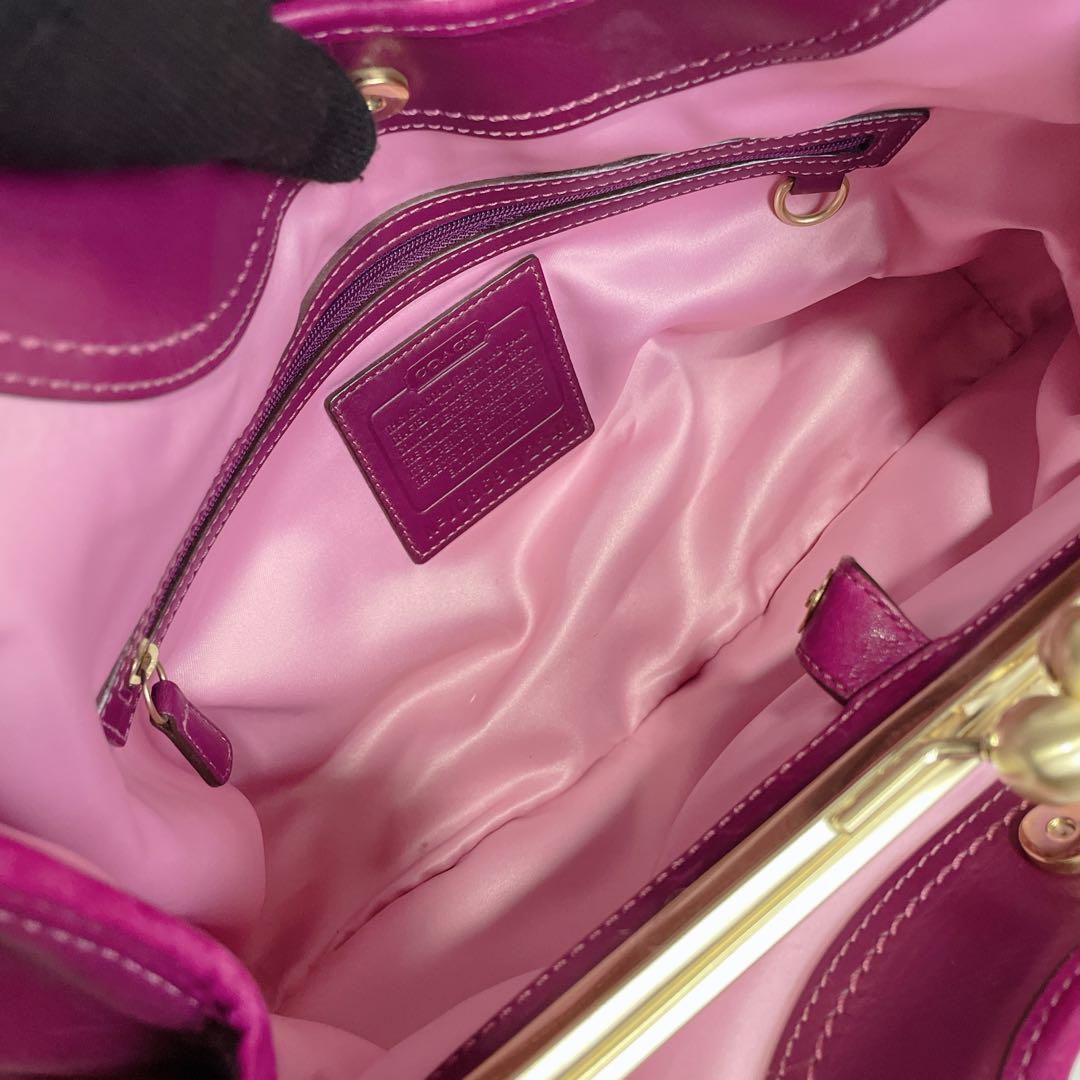 希少色✨COACH トートバッグ フレームサッチェル エルゴ がま口 パープル