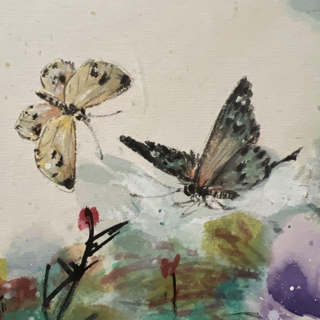 水墨画 牡丹花と蝶 ・牡丹頑固ジジイー章金生と洛陽三月牡丹花物語