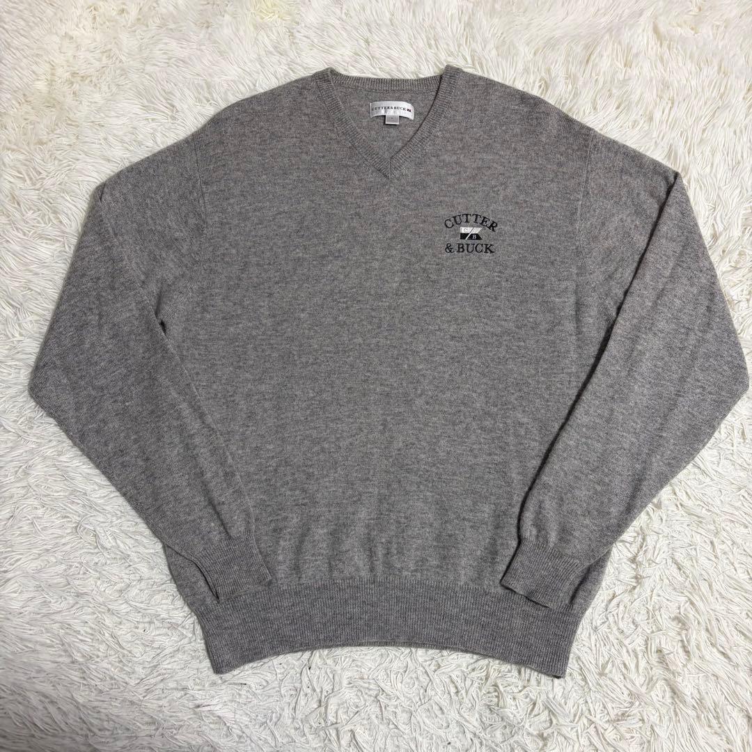 CUTTER&BUCK カシミヤ100% Vネック ニット セーター Lサイズ