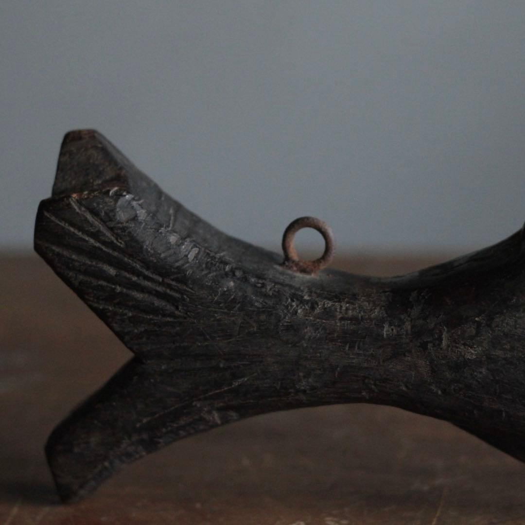 魚の 自在鉤 横木 古道具 アンティーク 日本の古道具 古道具 アンティーク