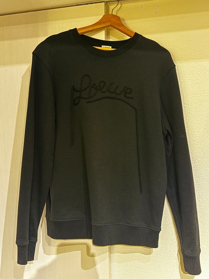 Loewe ブラック 刺繍ロゴ トレーナー