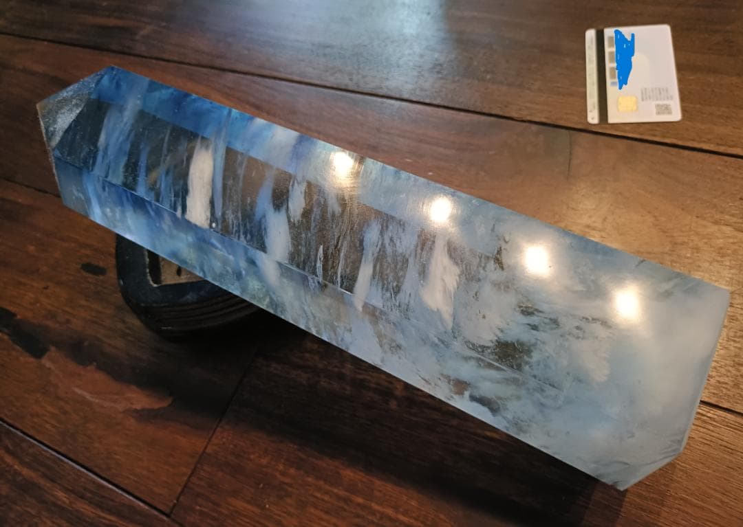 重量3.4kg　巨大クリスタル　飾り台付