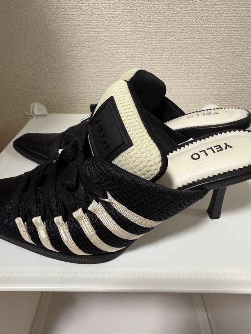 ☆*様 YELLO MONO SNEAKER MULES ブラック/ホワイト M