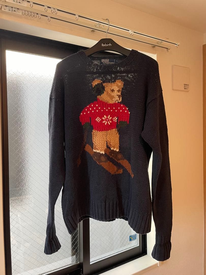 【90’s】Ralph Lauren / ポロベアーニット / ネイビー