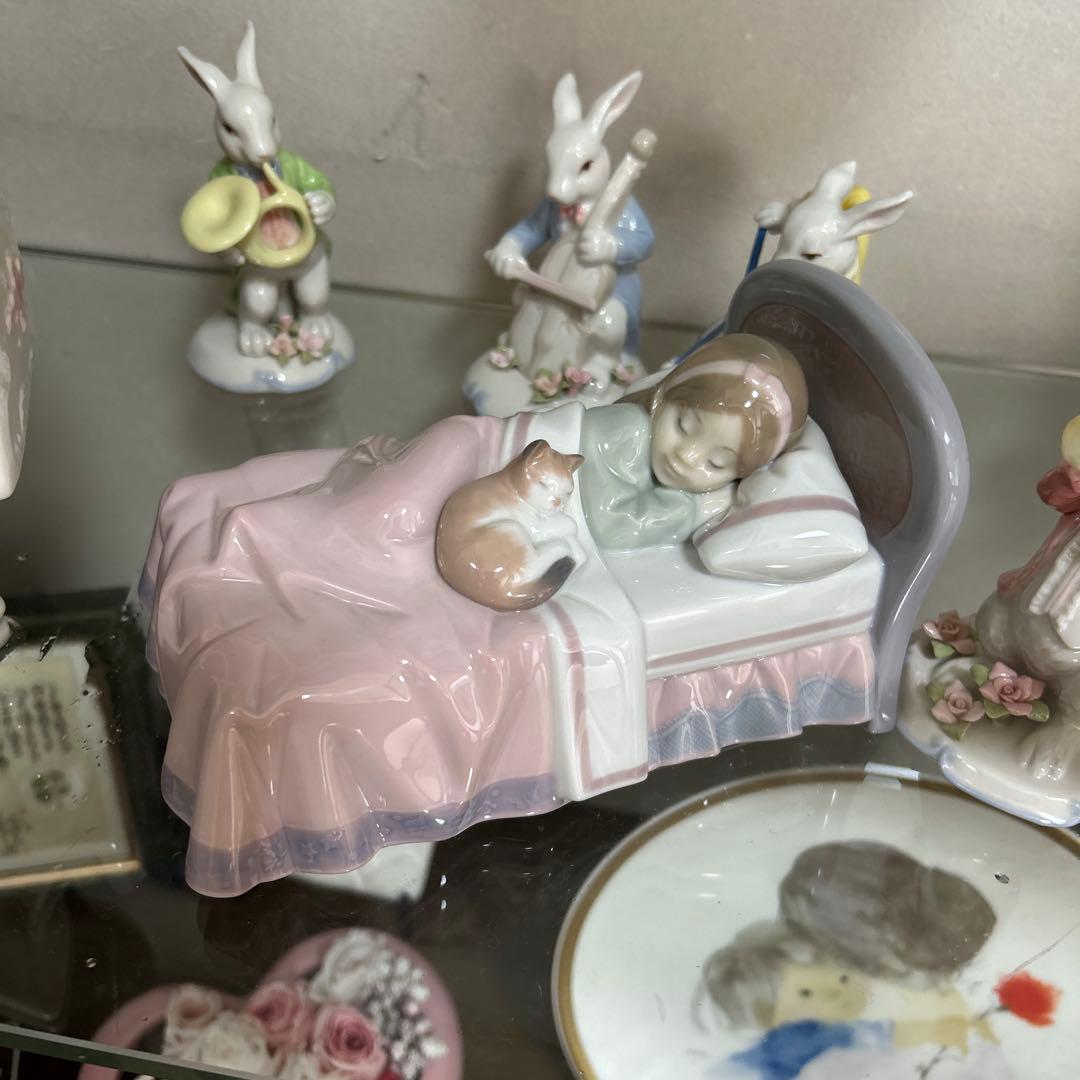 リヤドロ　一緒におねんね　少女　猫　陶器　正規品　希少