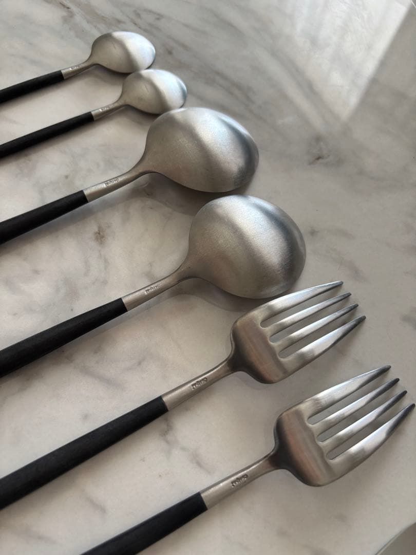 クチポール ゴア ブラック シルバー ディナーセット&ティースプーン
