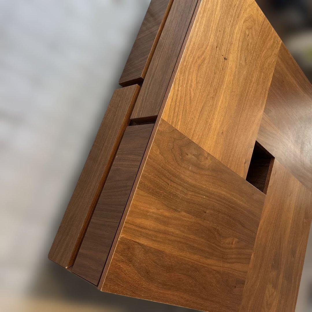 センターテーブル モダンな木製座卓（中央穴付き）