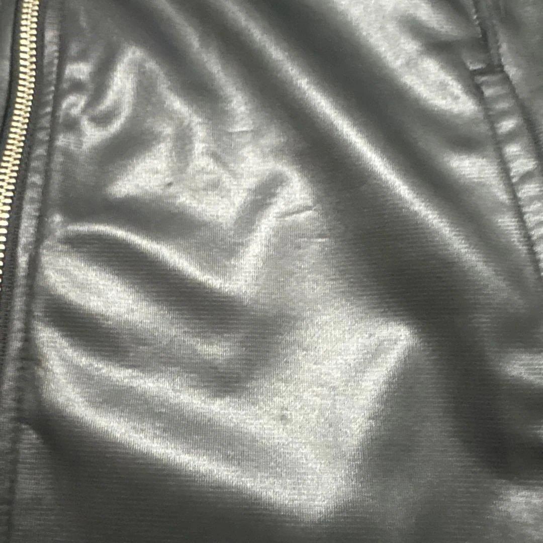 TIti⭐︎アディダス 希少★セットアップ シルバー三本ライン レザー風　M