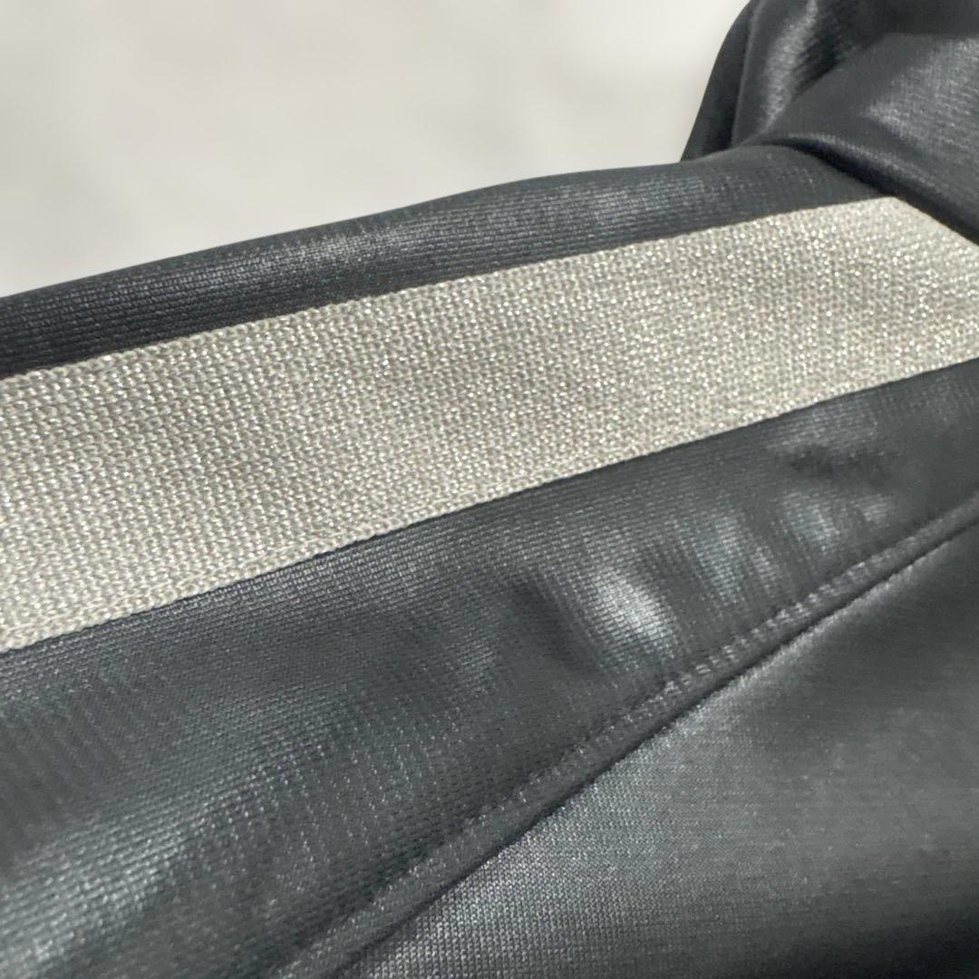 TIti⭐︎アディダス 希少★セットアップ シルバー三本ライン レザー風　M