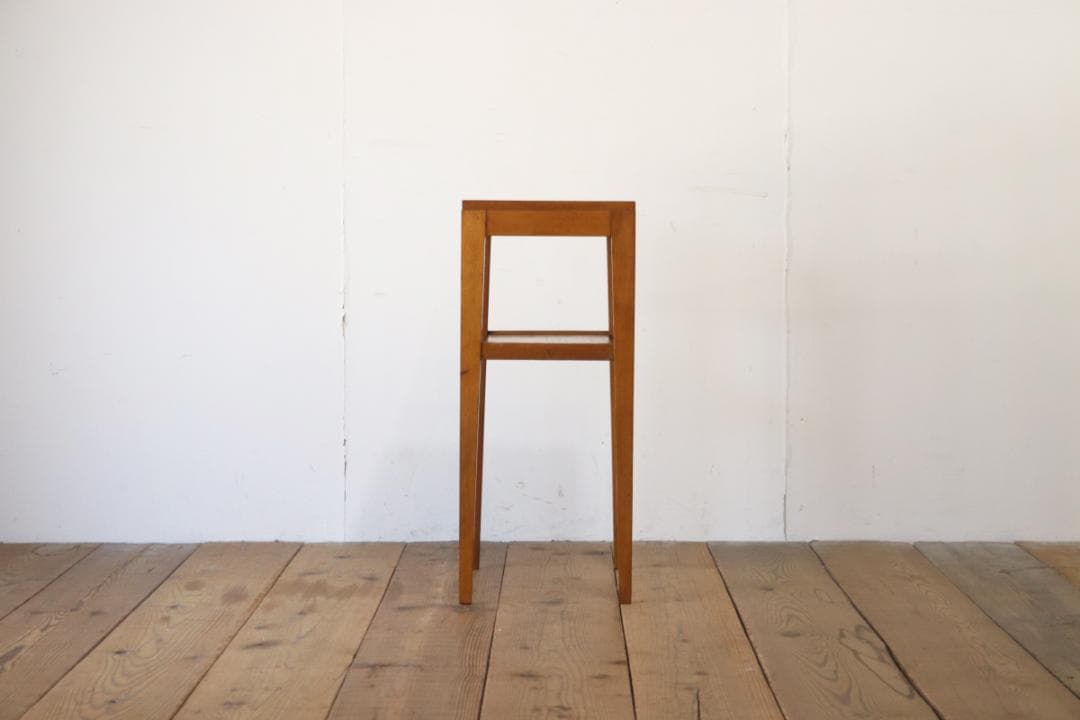 レトロ 花台 飾り台 展示台 テーブル 机 ラワン材 メラミン天板 ナチュラル