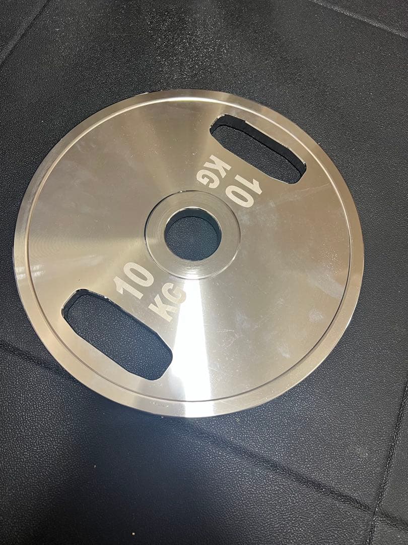 10kg ダンベルプレート シルバー/グリーン　２枚