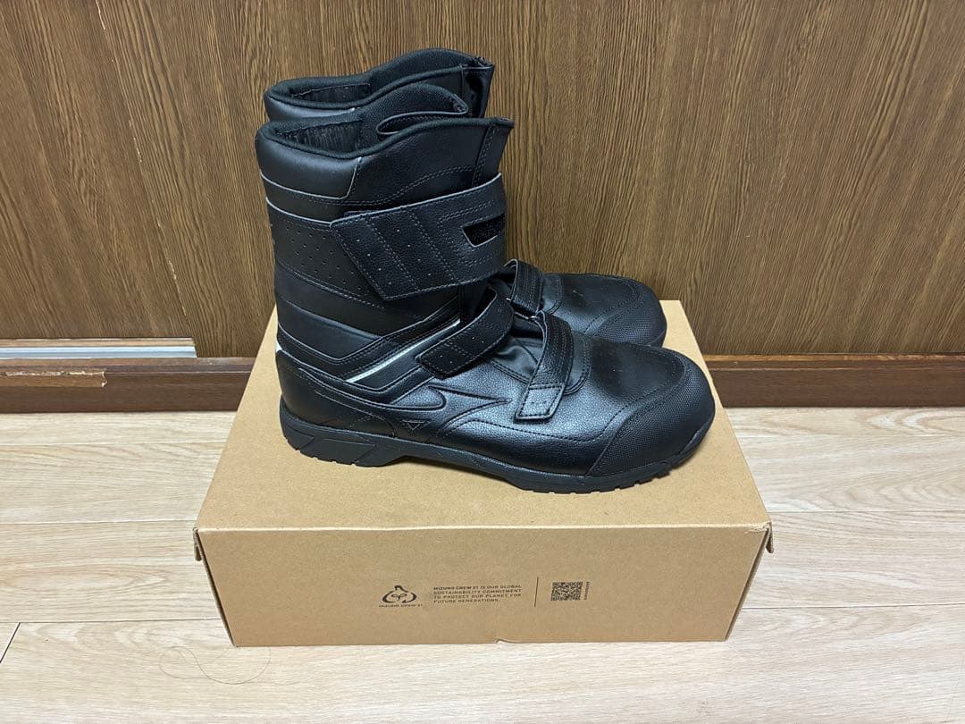 Mizuno 安全靴 黒 ベルクロストラップ