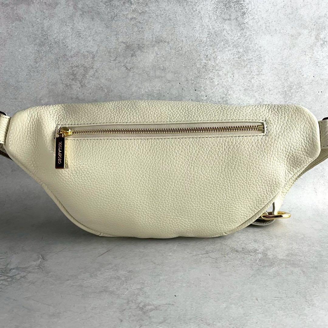 【極美品】ヴィオラドーロ ボディバッグ シボ革 ゴールド金具 金文字ロゴ 保存袋