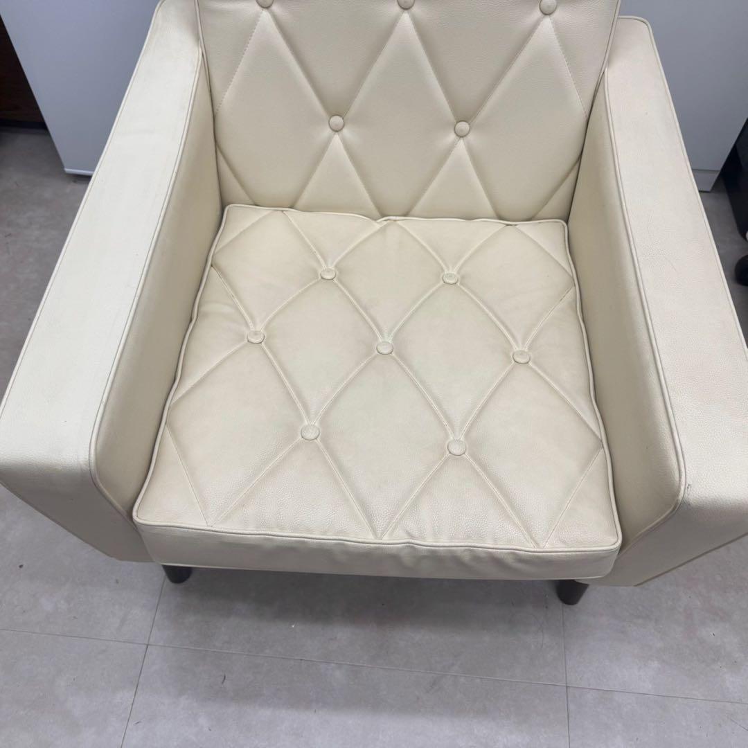 カリモク60 ロビーチェア 1シーター スタンダードアイボリー ソファ　美品