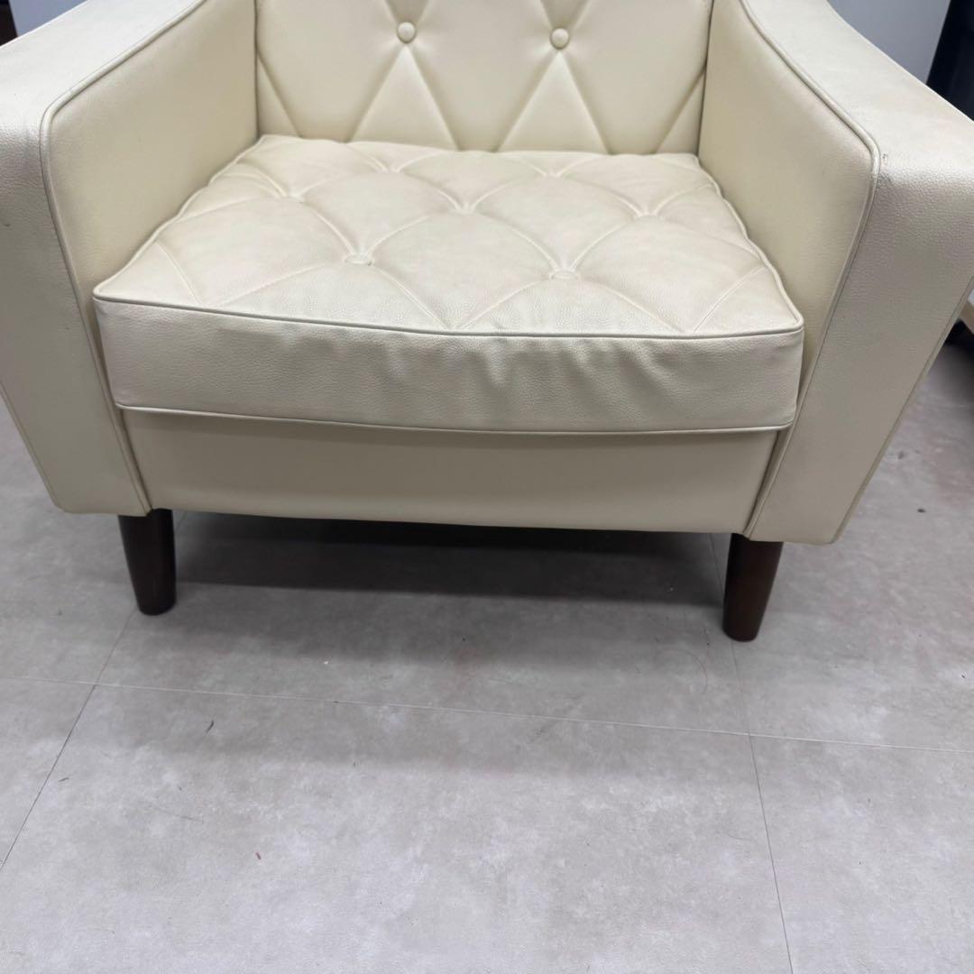 カリモク60 ロビーチェア 1シーター スタンダードアイボリー ソファ　美品