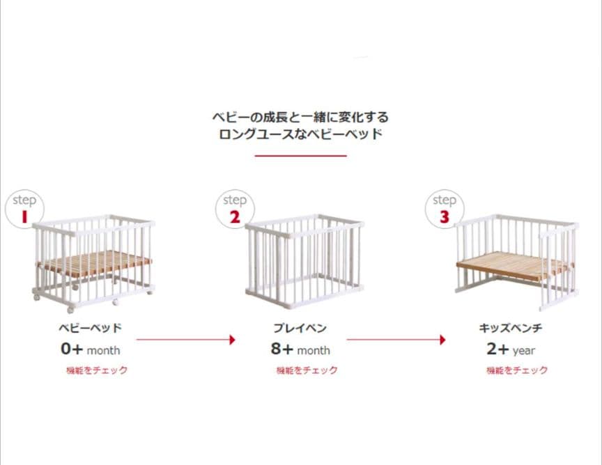ファルスカ　ミニジョイントベッドNEO　ホワイト　天然木使用