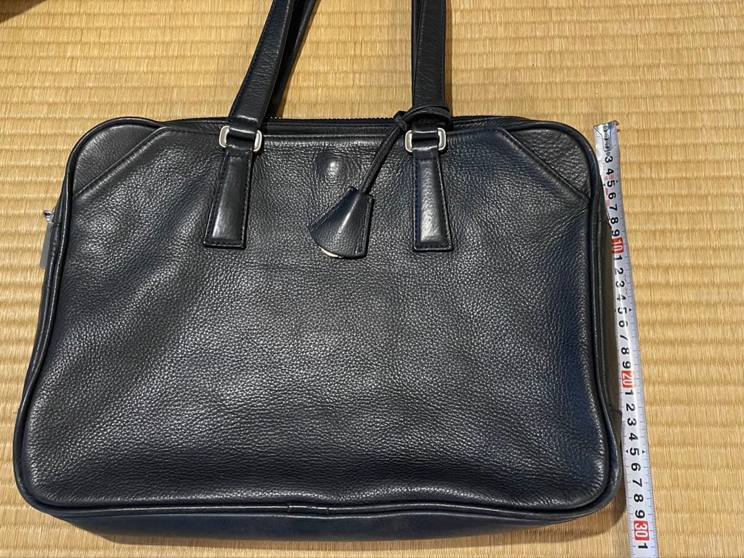 アニアリ　レザー ビジネス　トートバッグ　ネイビー