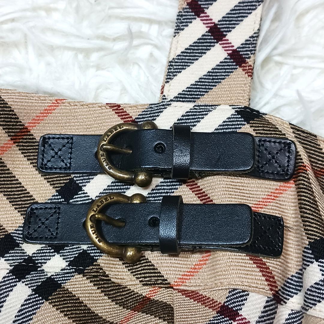 お洒落✨　バーバリーブルーレーベル　ミニワンピース　プリーツ　チェック　本革　M