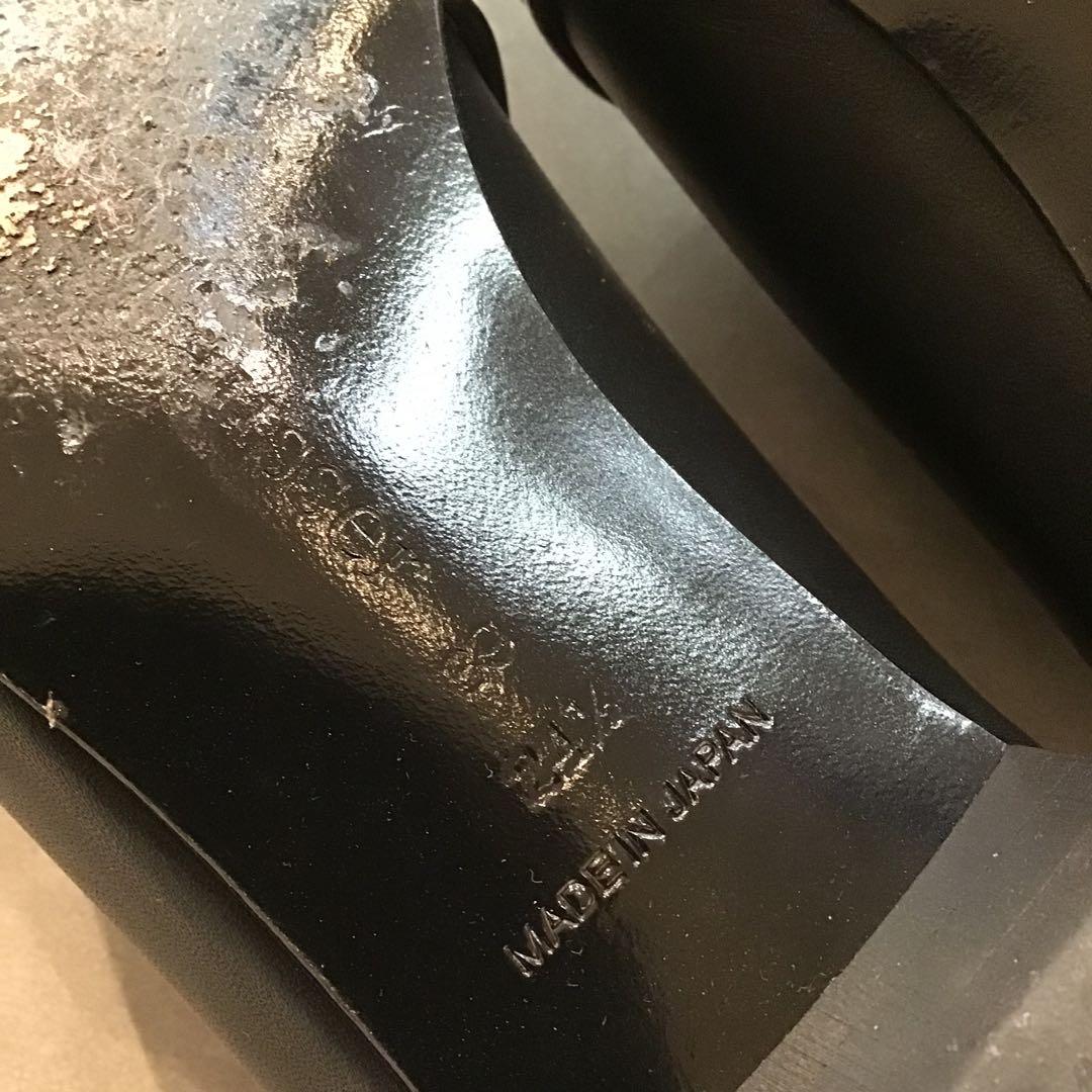 chausser ショセ＊黒　スリッポン キャップトゥ シューズ　革靴　39