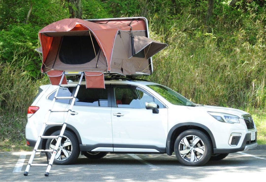 新品 SHINOBI ルーフテント ハシゴ付 ホワイト/ネイビー・ベージュ