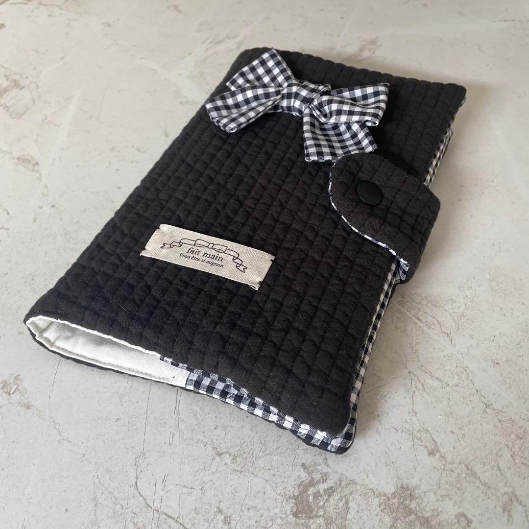 A6バインダーカバー&バインダー付き　ヌビ　ギンガムリボン　韓国　セービング貯金