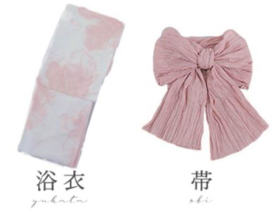 sugarニュアンスピンクフラワー浴衣