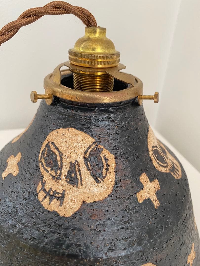 十鶴　工房十鶴　ドクロランプシェード貴重作品