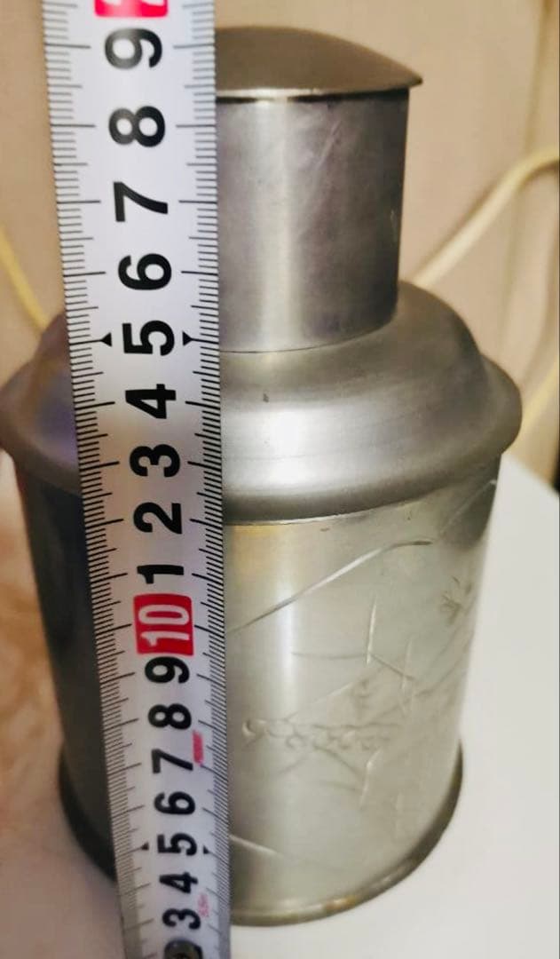 錫製茶筒　茶入れ　煎茶道具