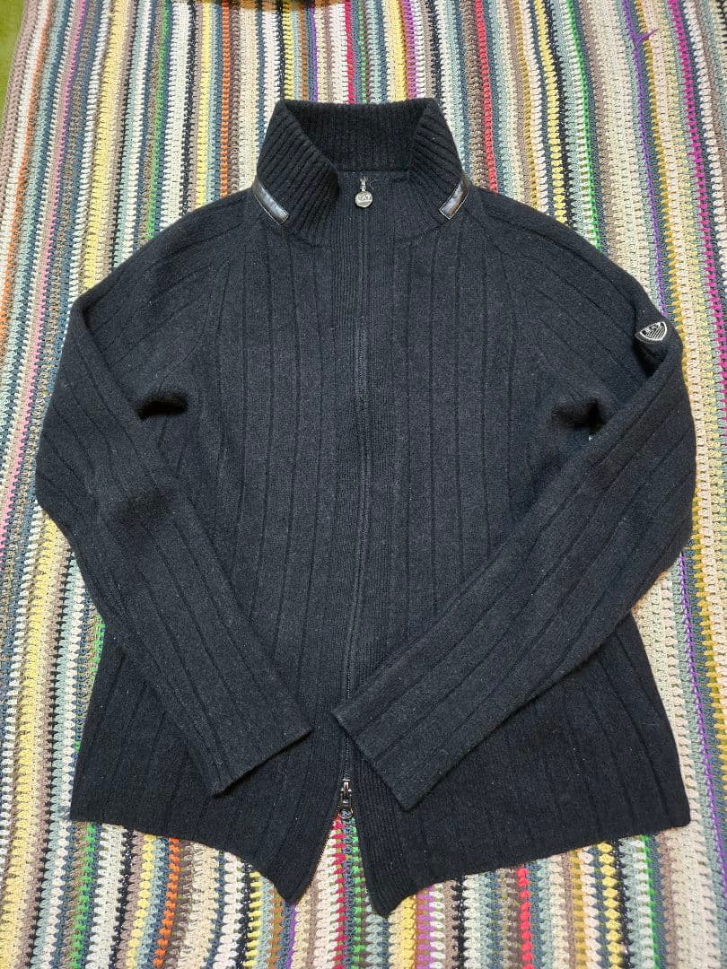 EA7 EMPORIO ARMANI ウール100 ニットブルゾン S 極美品