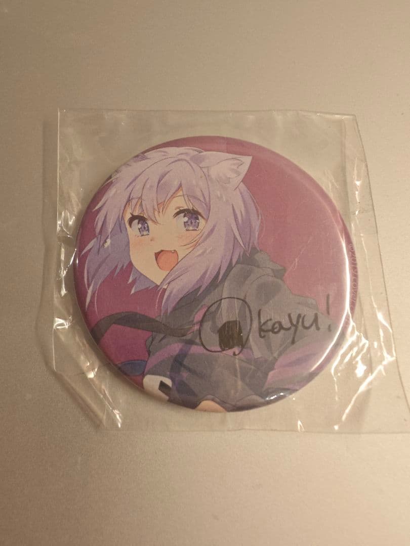 C96 ホロライブ　猫又おかゆ　当たり缶 サイン缶バッジ