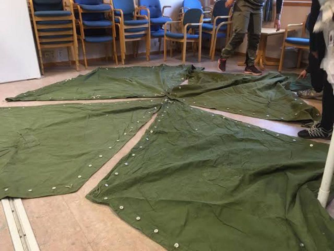 【軍幕屋】希少★ノルウェー軍ボタンテント★４枚★ビンテージ★ソロ★野営★