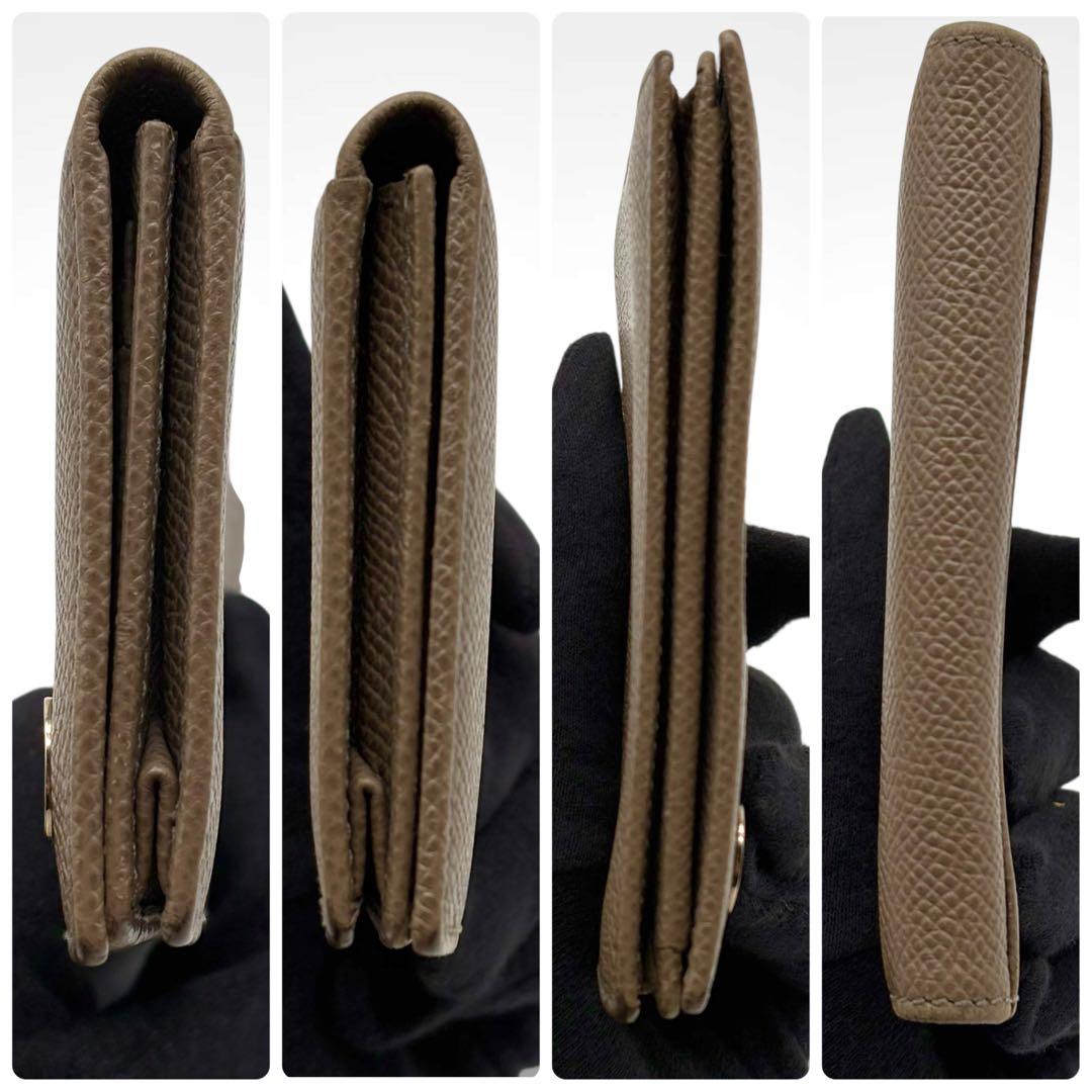 極美品✨BVLGARI ブルガリ 名刺入れ レザー グレージュ 本革 ビジネス