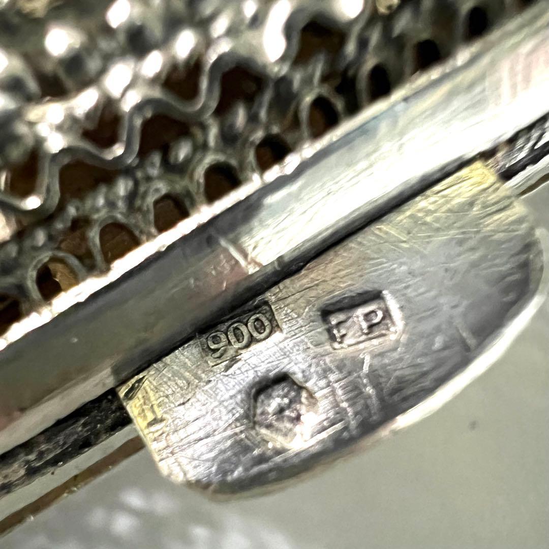 美品 シルバー silver 煙草入 小物入 銀細工 メッシュ 約132g