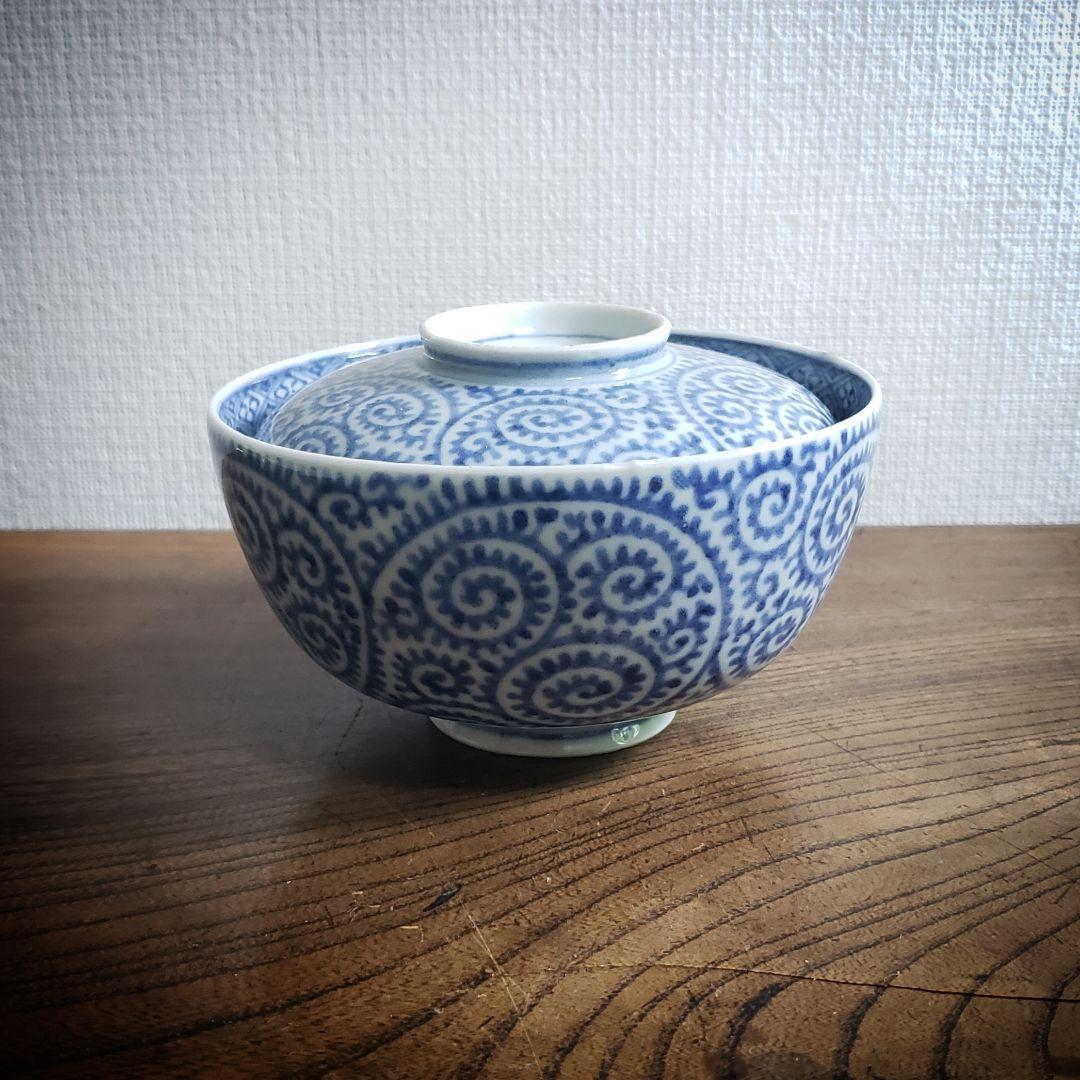 蓋物　蛸唐草　大　富貴長春　染付　松竹梅　古伊万里　訳あり