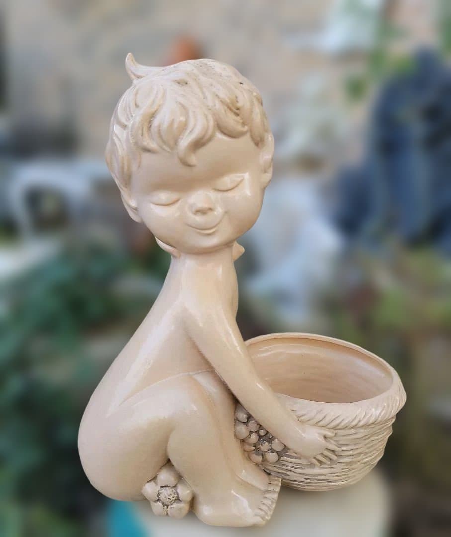 70's　昭和レトロ置物　鉢カバー　プランタースタンド　オブジェ　置物　希少