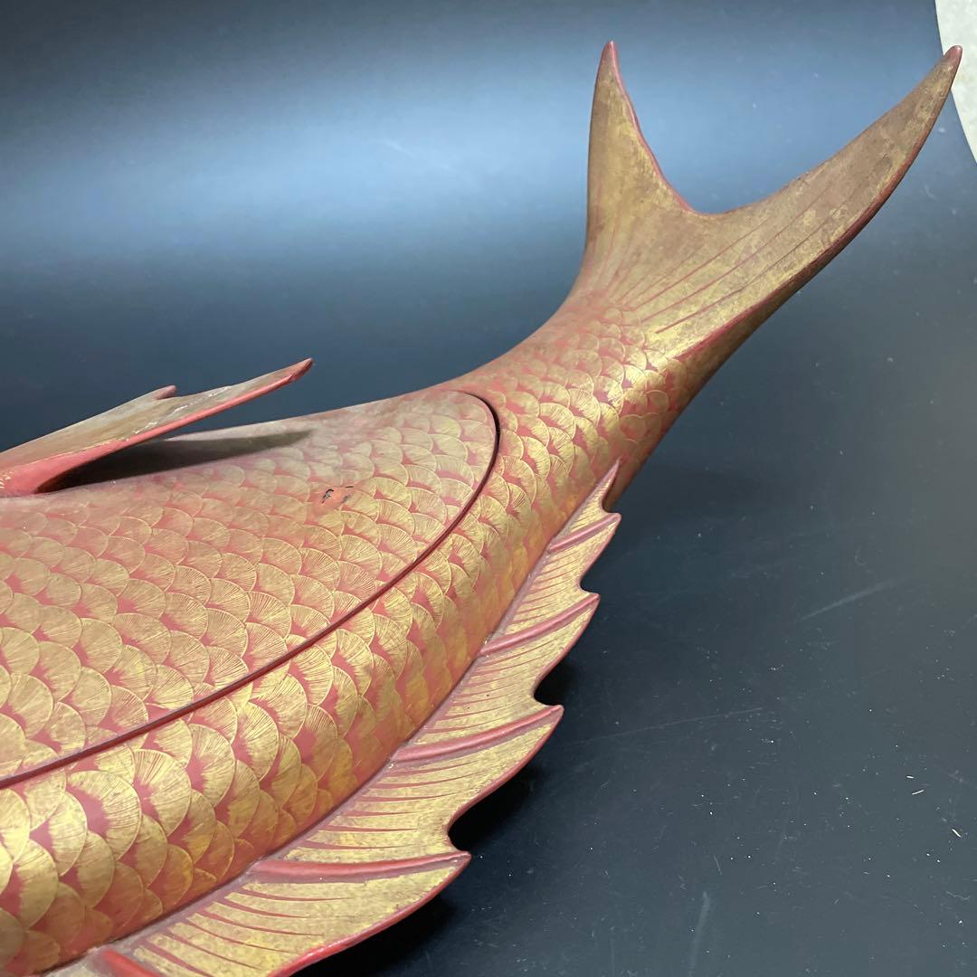 時代物　特大　木製　鯛菓子器　刺身盛り