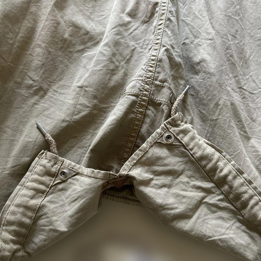 Goa ミリタリージャケット　メンズ　ロング　フード収納　ダブルジップ　y2k