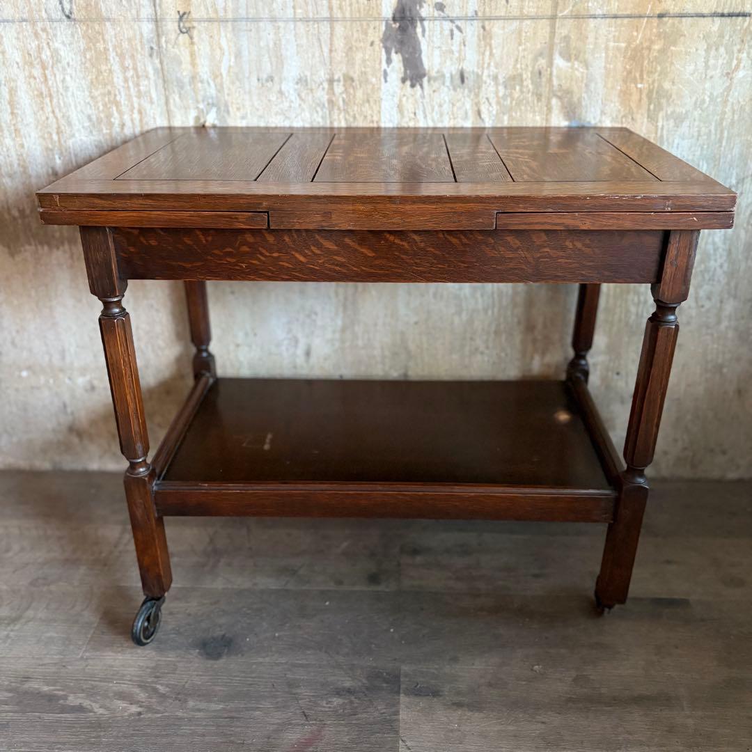 英国アンティーク　ドローリーフ ワゴンテーブル　ヴィンテージ