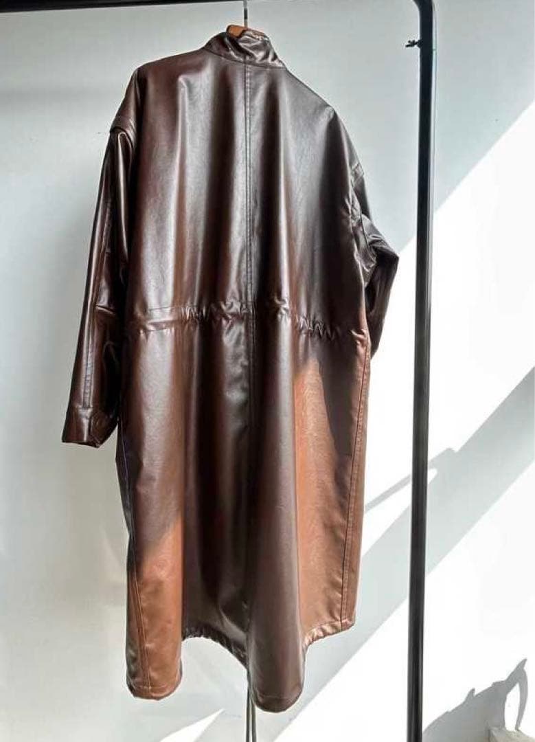 masion specialメゾンスペシャル2WAYレザーコートロングブラウン