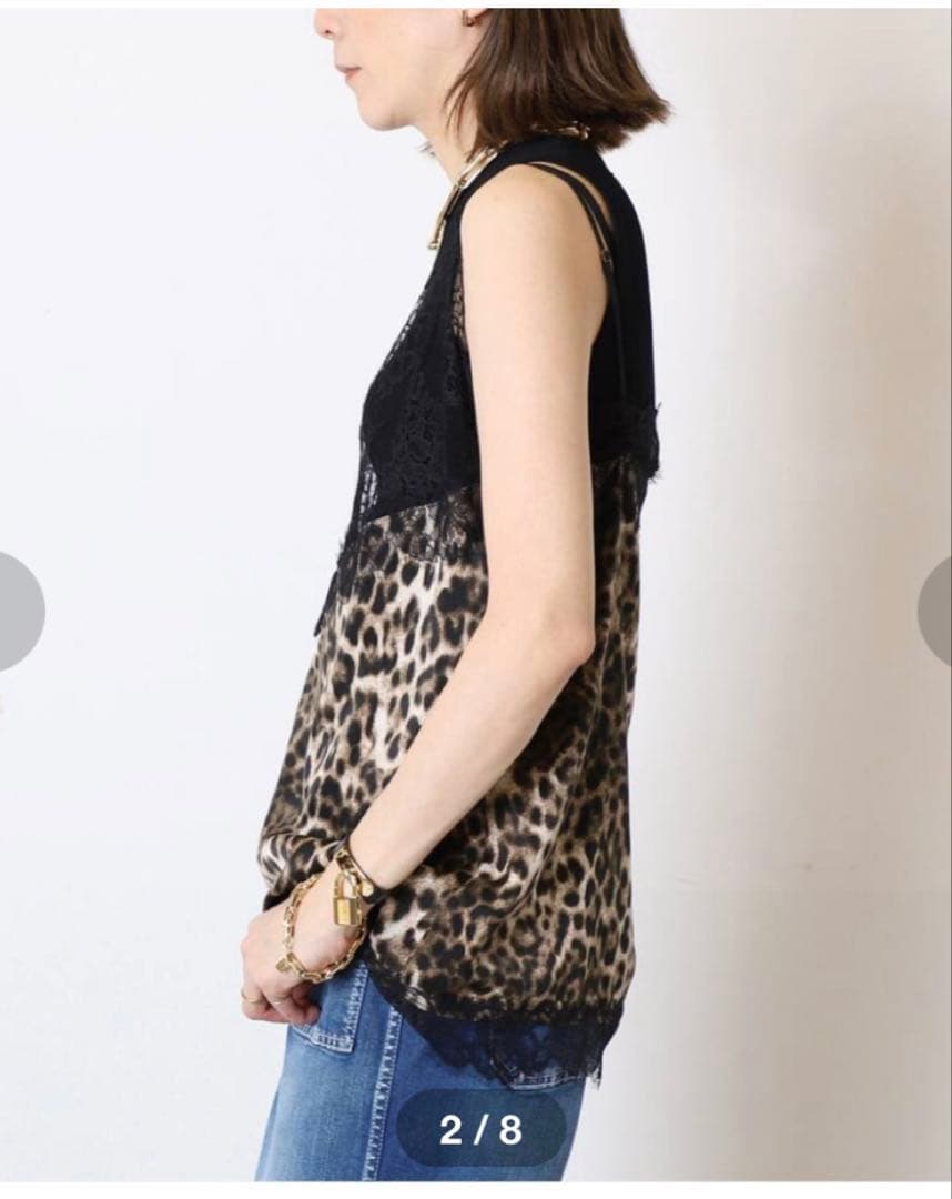 MUSE ミューズ　LEOPARD LACE Col Pierrotキャミソール