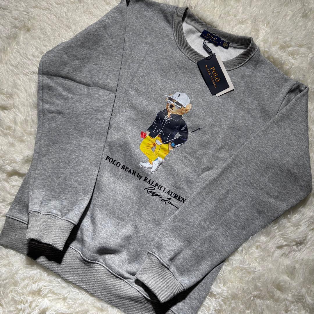L ポロラルフローレン ポロベア ゴルフ スウェット グレー メンズ レディース