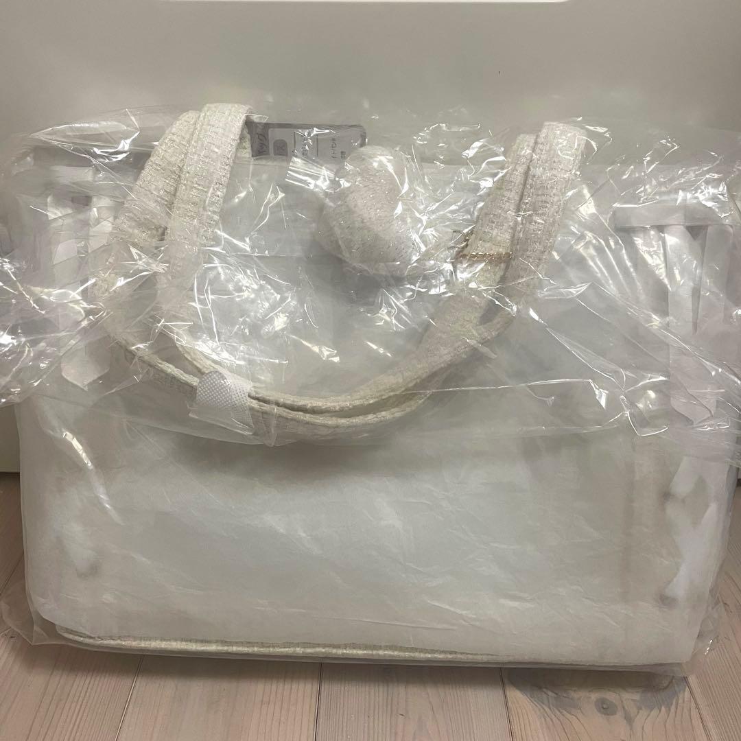 WEGO ツイードレースアップ痛バッグ S オフホワイト