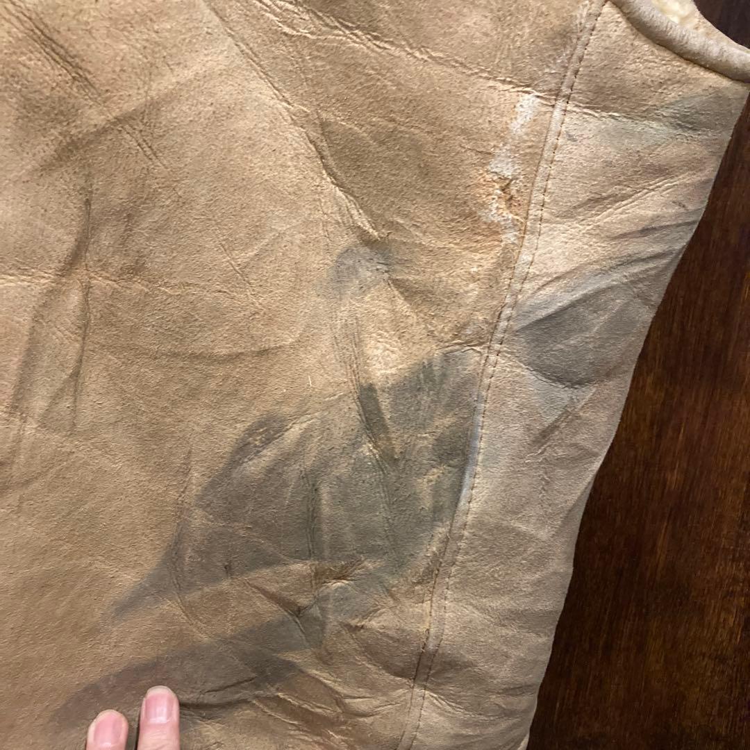 アメリカ古着 シープスキン ムートンベスト トグルボタン 80年代 ビンテージ