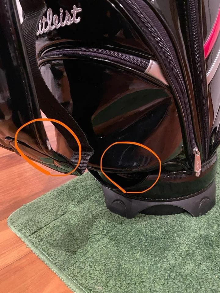 タイトリスト エナメル ブラック ゴルフバッグ カート キャディバッグ レア