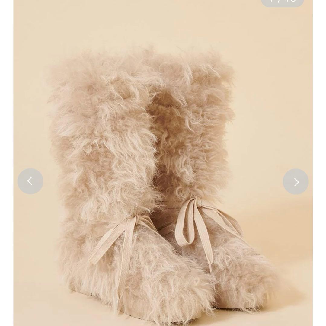 snidel レースアップファーブーツ M 新品タグ付き