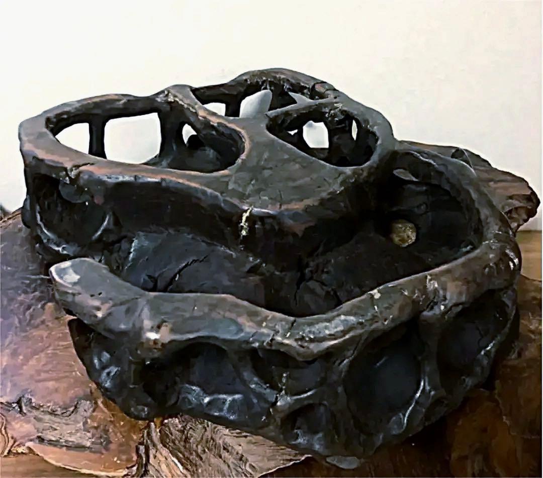 花台 香台 盆栽台 根卓彫り 天然無垢 一刀彫り 44㎝