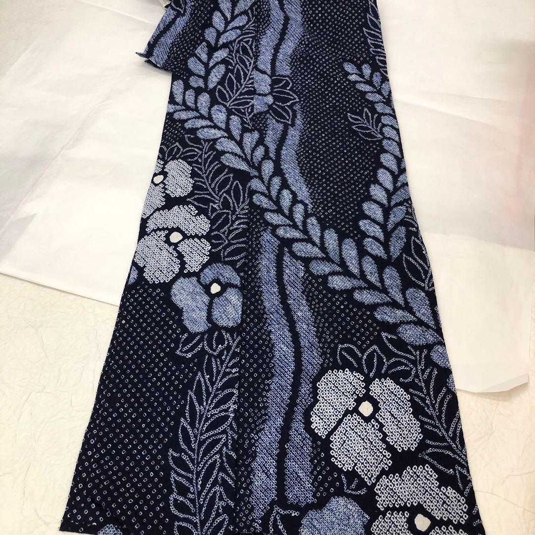 美品　上質　大人可愛い　有松鳴海絞り　浴衣　綿　絞り　高級ゆかた　浴衣のみ　濃紺