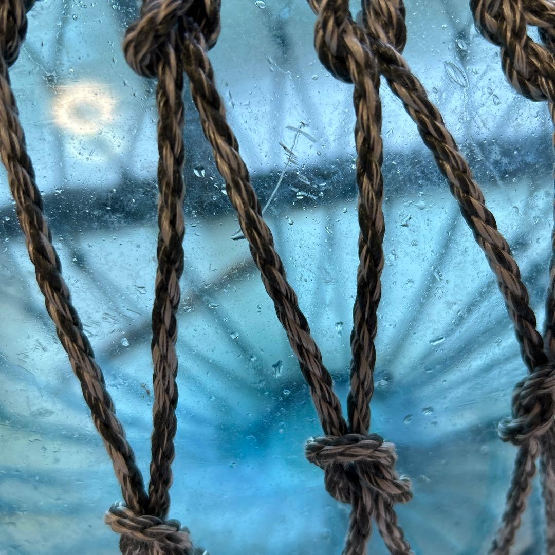 48センチ特大美　ガラス玉　浮き玉　吊り下げ　自立で立つ　置物　インテリア　漁具